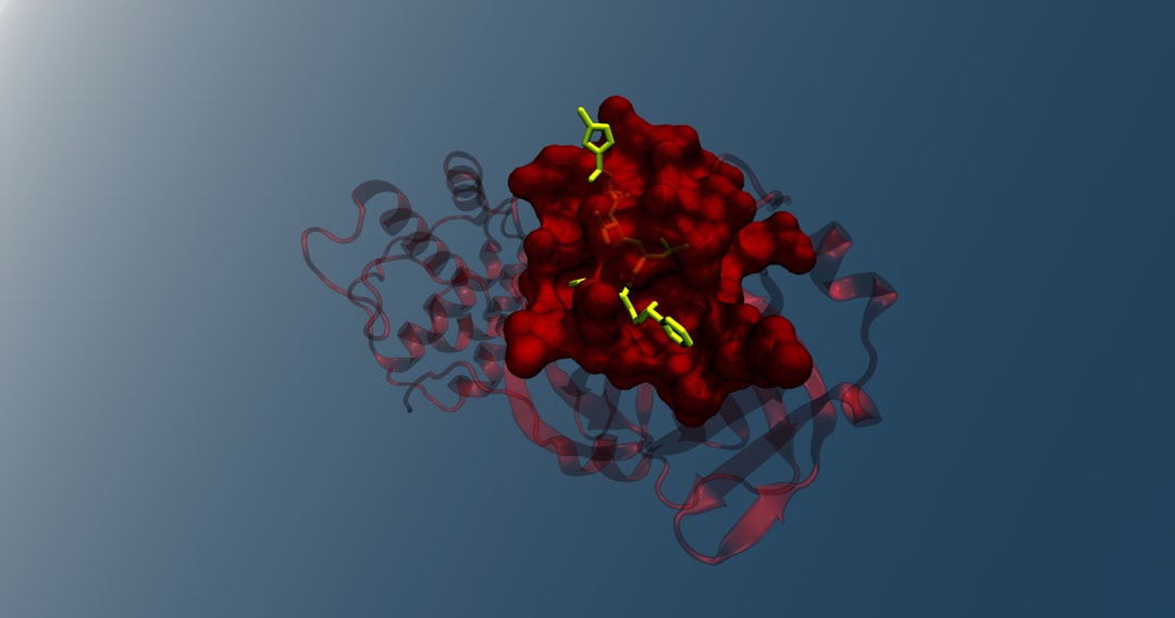 Crystal structure of 2019-nCoV main protease in complex with an inhibitor N3. Made with VMD and GIMP.